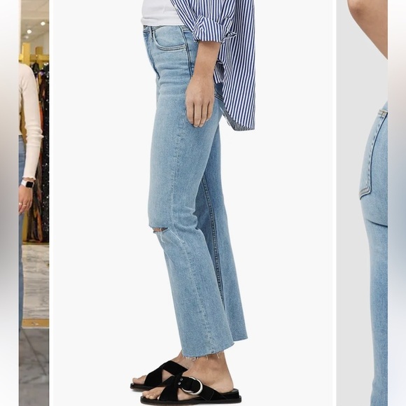 rag & bone Casey Raw Hem High Waist Ankle Flare Jeans Size 26 - Picture 4 of 14